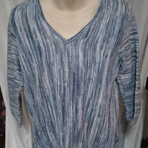 Elegant Blue Striped Women's Blouse